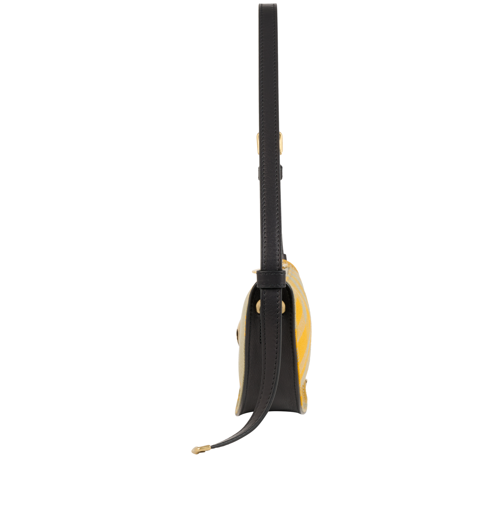 Mini Shield, &pound;450, Handbags, Yellow, Canvas/Leather, Bottom view